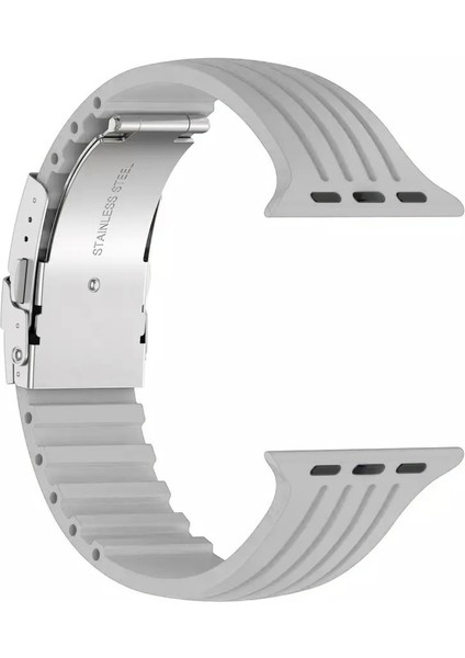 Apple Watch Seri 2/3/4/5/6/7/8/se 38MM 40MM 41MM Uyumlu Metal Klipsli Çizgili Jel Silikon Kordon fiyatları