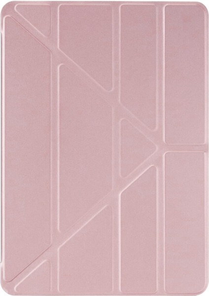 Ipad Air 3 Uyumlu 10.5'' Kalem Bölmeli Tri Folding Smart Standlı Silikon Kılıf Rose Gold
