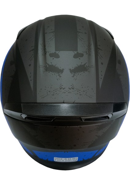 Jk-21 902 Model Güneş Vizörlü Çenededen Açılır Kask - Siyah-Mavi - Xl