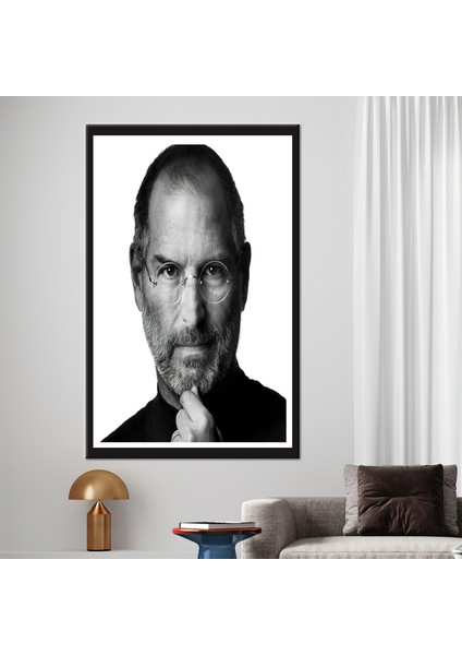 1 Parça Kanvas Tablo, Steve Jobs, Steve Jobs Duvar Süsü, Ünlü Duvar Dekoru, Ünlü Sanat,