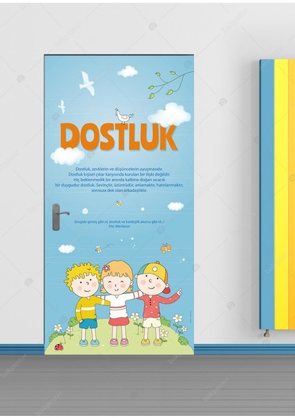 Dostluk Kapı Giydirme 100X200 cm - Folyo Laminasyonlu