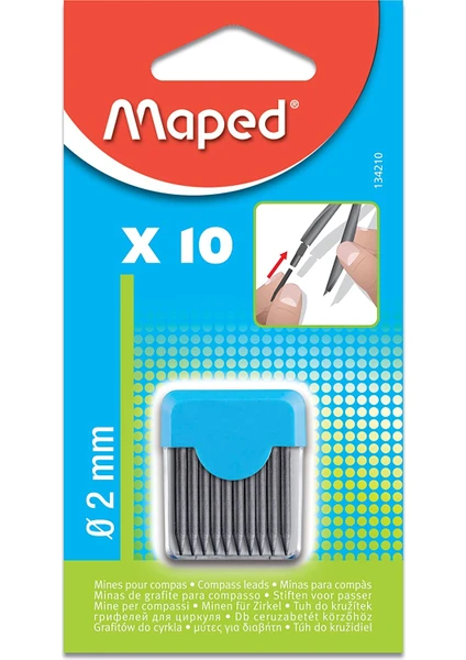 Maped Pergel Yedek Uçlar, Çap 2 Mm, 10 Adet, Siyah