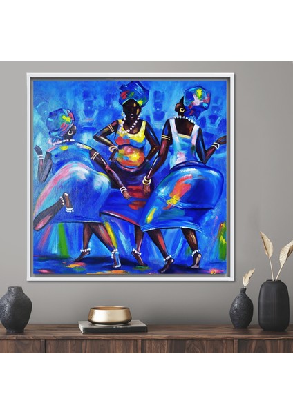 1 Parça Beyaz Çerçeveli Kanvas Tablo, Afrika 3 Boyutlu Kanvas, Soyut Kanvas Poster,