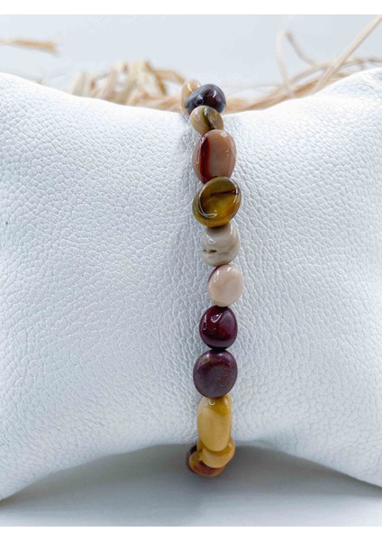 Mokai Jasper Taşı Tımbıl Küçük Boy Doğal Taş Bileklik