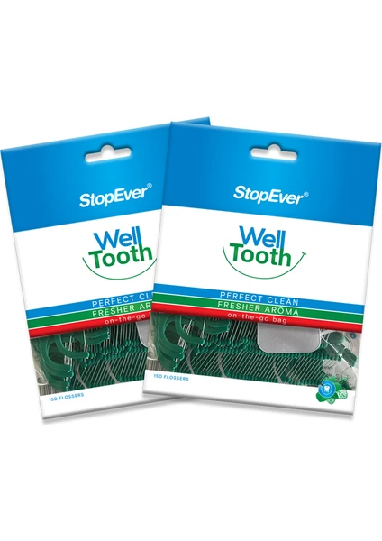 Stopever Well Tooth Kürdanlı Diş Ipi-Süper Ekonomik Paket 2x150 - 300 Adet