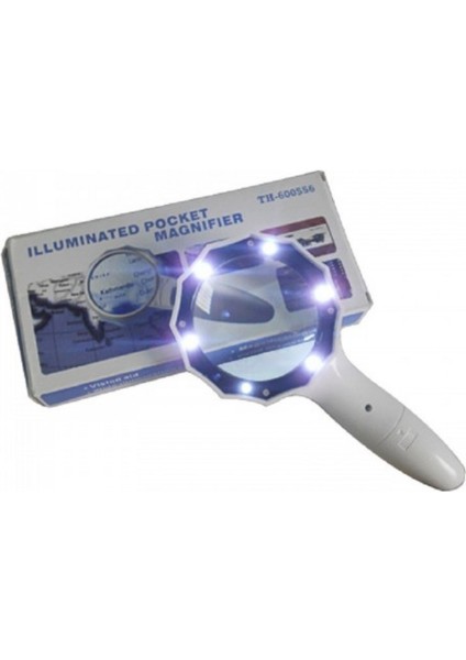 4x 6 LED Işık Aydınlatma 75MM Optik Lens El Büyüteç fiyatları