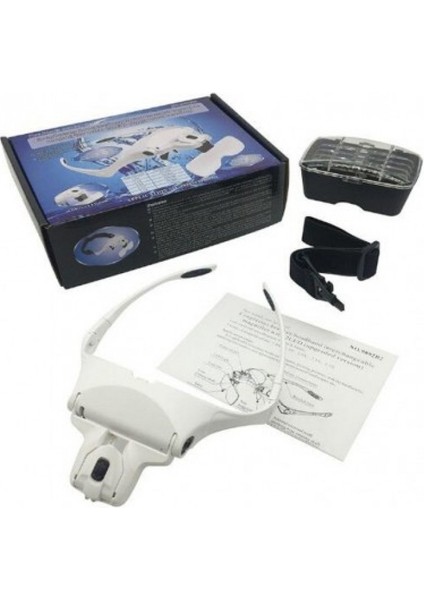 5 Lens 1.0x 3.5x 2led Işıklı ile Ayarlanabilir Gözlük Büyüteç 9892B2 fırsatları