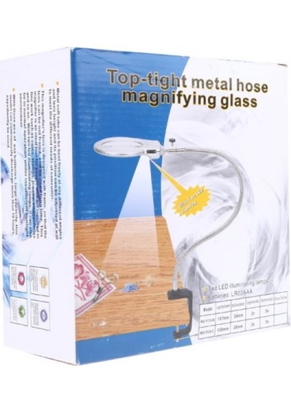 Işıklı Büyüteç Tamirci Büyüteci Çalışma Lambası Lup Mercek 130MM indirimleri