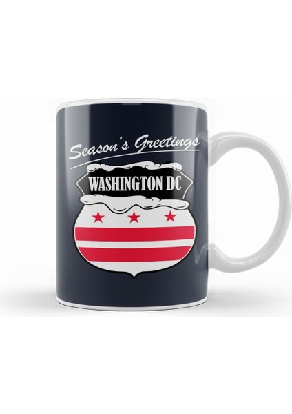 Seasons Greetings Washington Dc Christmas Kupa Bardak Porselen