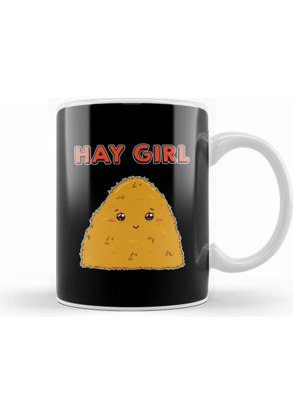 Cute & Funny Hay Girl Bale Of Hay Pun Pickup Line Kupa Bardak Porselen