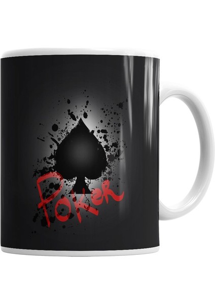 Poker Splatter Kupa Bardak Porselen