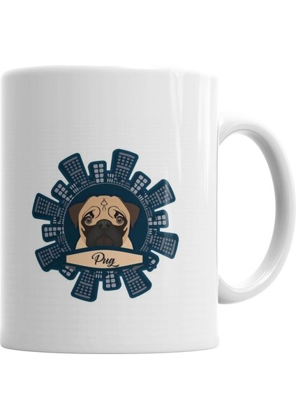 Pug Köpek Kupa Bardak Porselen