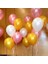 Partiniseç 30 Adet Metalik Sedefli (Gold-Şeker Pembe-Beyaz) Karışık Balon Helyumla Uçan 1