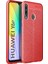 Huawei Y6P Kılıf Niss Derili Silikon Kırmızı 1