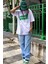 Beyaz Baskılı Oversize Tişört Mg1489 2