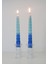 Marin Mavi Degradeli 2'li Burgulu Şamdan Mum Seti 1