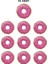 10'lu Paket Donut Tasarımlı Dekoratif Oto Kokusu ve Aksesuarı 1