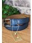 3.5 cm Lacivert Flotter Orijinal Deri Kemer 2