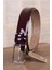 3.5 cm Bordo Deri Kemer 1
