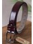 3.5 cm Bordo Rugan Düz Suni Klasik Kemer 1