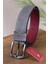 4.5 cm Gri Dikişli Düz Suni Spor Kemer 1