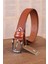 3.5 cm Taba Desenli Deri Kemer 1