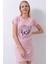 Pınkmark Kadın Pudra Baskılı Kısa Kollu Gecelik PMEL25548 6
