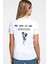 Iki Gül Beyaz Kısa Kollu Ön ve Arka Baskılı Kadın T-Shirt 1