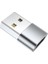 USB To Type-C Dişi Şarj ve Data Çevirici Dönüştürücü Adaptör Gümüş 1