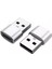 USB To Type-C Dişi Şarj ve Data Çevirici Dönüştürücü Adaptör Gümüş 2