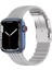 Apple Watch Seri 2/3/4/5/6/7/8/se 38MM 40MM 41MM Uyumlu Metal Klipsli Çizgili Jel Silikon Kordon 1