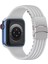 Apple Watch Seri 2/3/4/5/6/7/8/se 38MM 40MM 41MM Uyumlu Metal Klipsli Çizgili Jel Silikon Kordon 3
