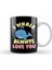 Cute & Funny I Whale Always Love You Animal Pun Kupa Bardak Porselen 1