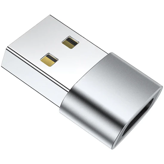 Yediseven USB To Type-C Dişi Çevirici Dönüştürücü Adaptör Gümüş