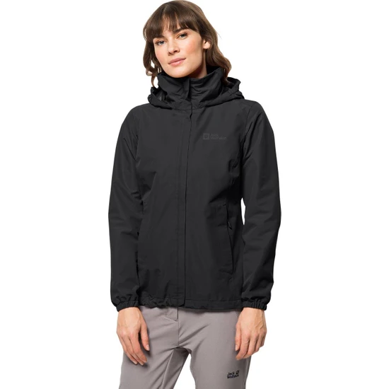 Jack Wolfskin Stormy Poınt 2L Kadın Siyah Ceket 1111202-6000