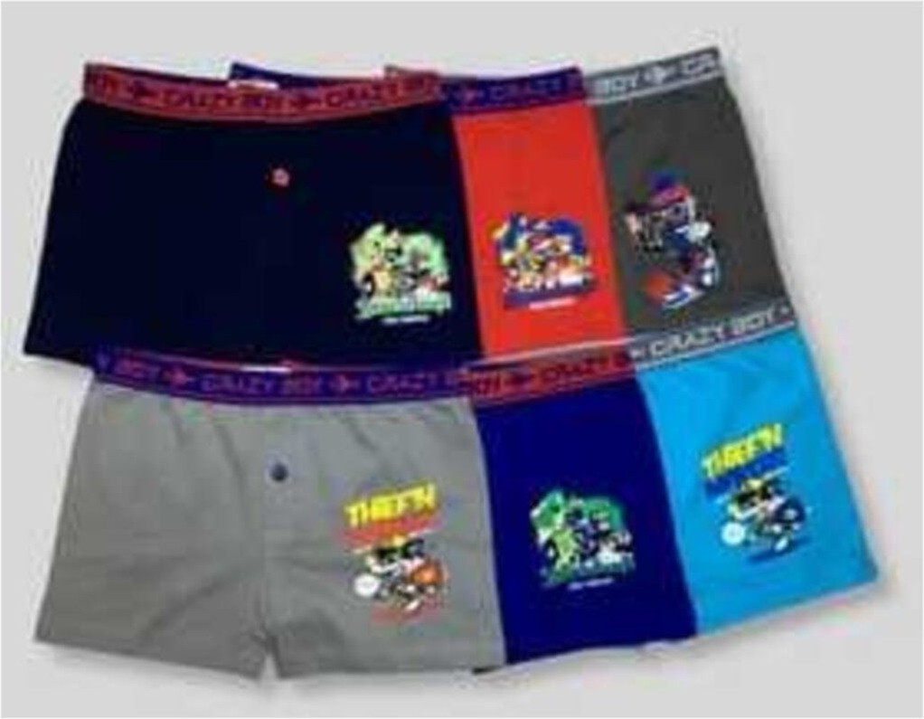 Tutku Erkek Çocuk Çok Renkli Baskılı Boxer 6'lı Paket Elastan Pamuk Desenli Rahat Kullanım