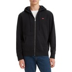 Levi's Core Zip Up Siyah Kapüşonlu Uzun Kollu Erkek Sweat Shirt Pratik Fermuar Detayı