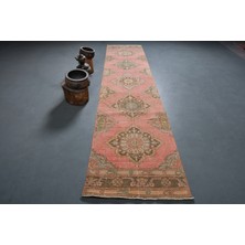 Türk Halısı, Eskitme Halı, Halı, 84X392 cm Kırmızı Halı, Bahçe Koridor Halı, Organik Merdiven Halı,