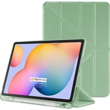 Nezih Case Ipad Air 3 Uyumlu 10.5'' Kalem Bölmeli Tri Folding Smart Standlı Silikon Kılıf Açık Yeşil