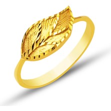 Bilezikci Yaprak Motifli 22 Ayar Altın Yüzük