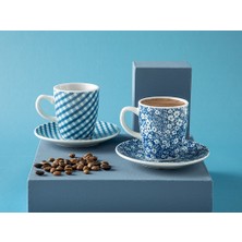 English Home Cielo Porselen 2'li Kahve Fincan Takımı 100 ml Lacivert