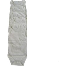 Salar Ticaret Erkek Bebek 4'lü Yazlık Atlet Jakarlı Zıbın-Krem 6-9 Ay