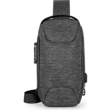 Fangqinghqao Erkek Spor Crossbody Omuz Askılı Göğüs Çantası - Gri (Yurt Dışından)