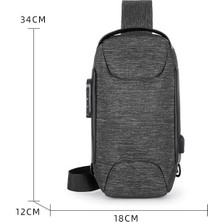 Fangqinghqao Erkek Spor Crossbody Omuz Askılı Göğüs Çantası - Gri (Yurt Dışından)