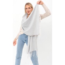 Saria Moda Yumuşak Dokulu Püsküllü Kalın Omuz Şalı
