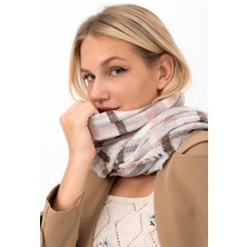 Saria Moda Yumuşak Dokulu Ekose Kalın Omuz Şalı