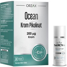 Orzax Krom Pikolinat 90 Kapsül + Yüz Yıkama Jeli 100ml Li