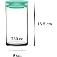 Paşabahçe 43736 Breakfast 12'li Turkuaz Kapaklı Vakumlu Kavanoz 730CC