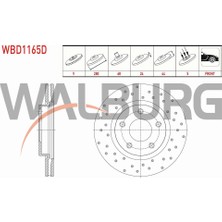 Walburg  Nıssan Juke 1.5 Dcı 2010- Fren Diski Ön Havalı Performans Delikli 5 Bjn 280X24X68X44 402061KA3B