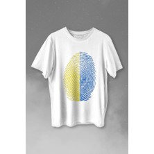 Kendim Seçtim Fenerbahçe Sarı Lacivert Parmak Izi Baskılı T-Shirt Unisex T-Shirt